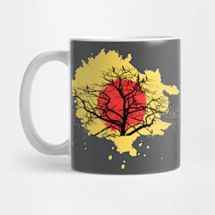 sunset with crows Mug